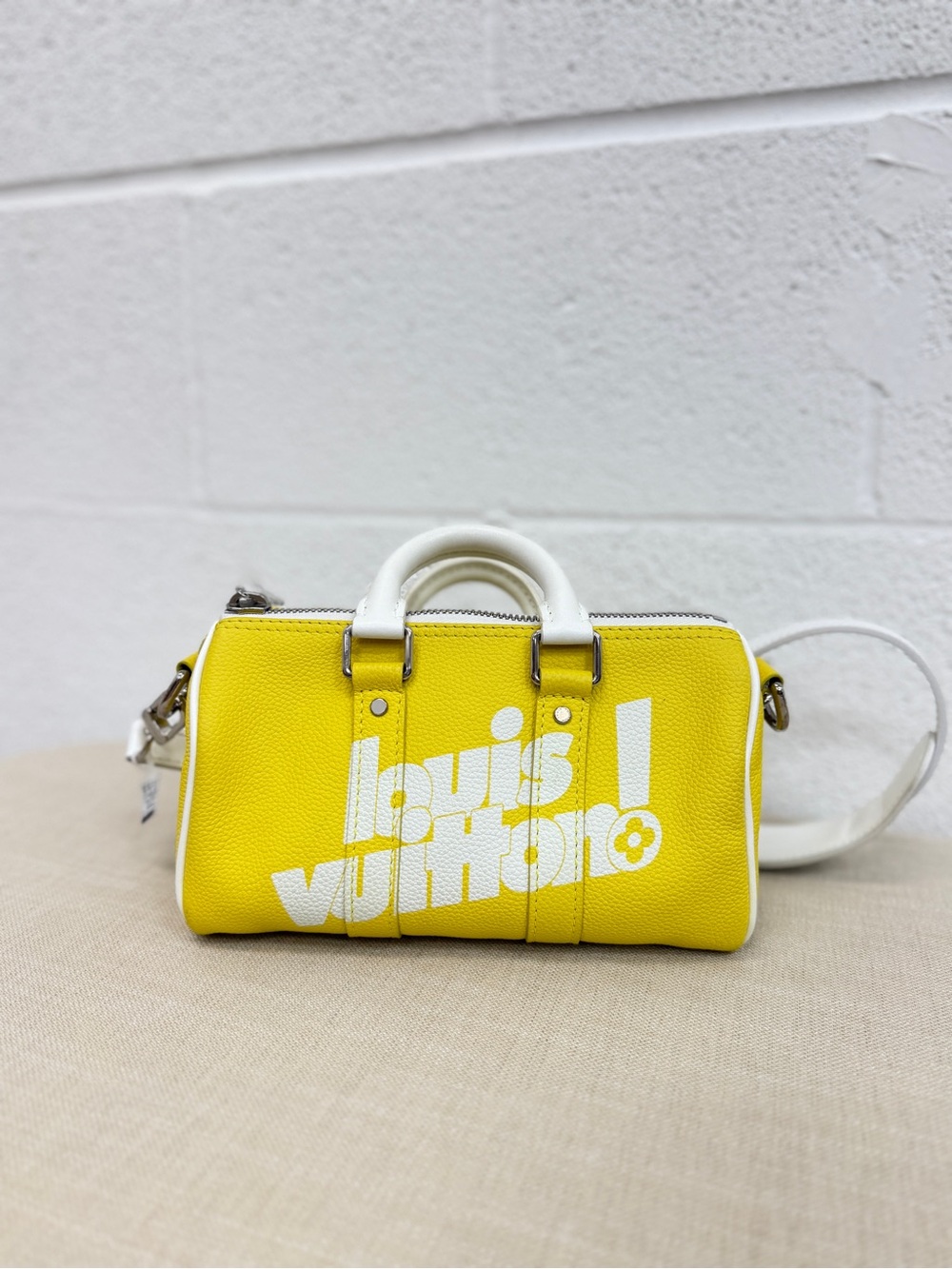 Louis Vuitton Yellow and White Mini Speedy Bag